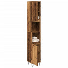 Badkamerkast 30x30x190 cm bewerkt hout oud houtkleurig