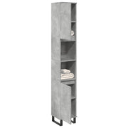Badkamerkast 30x30x190 cm bewerkt hout betongrijs