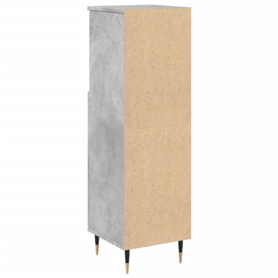 Badkamerkast 30x30x100 cm bewerkt hout betongrijs