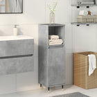 Bathroom cabinet 30x30x100 cm treated wood concrete gray