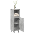 Bathroom cabinet 30x30x100 cm treated wood concrete gray