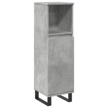 Badkamerkast 30x30x100 cm bewerkt hout betongrijs