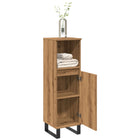 Badkamerkast 30x30x100 cm bewerkt hout eikenkleurig