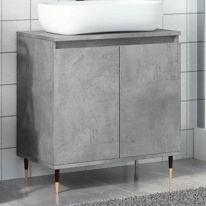 Badkamerkast 58x33x60 cm bewerkt hout betongrijs
