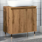 Badkamerkast 58x33x60 cm bewerkt hout eikenkleurig