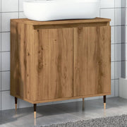 Badkamerkast 58x33x60 cm bewerkt hout eikenkleurig