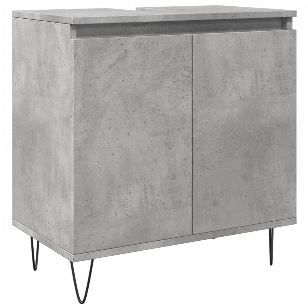Badkamerkast 58x33x60 cm bewerkt hout betongrijs