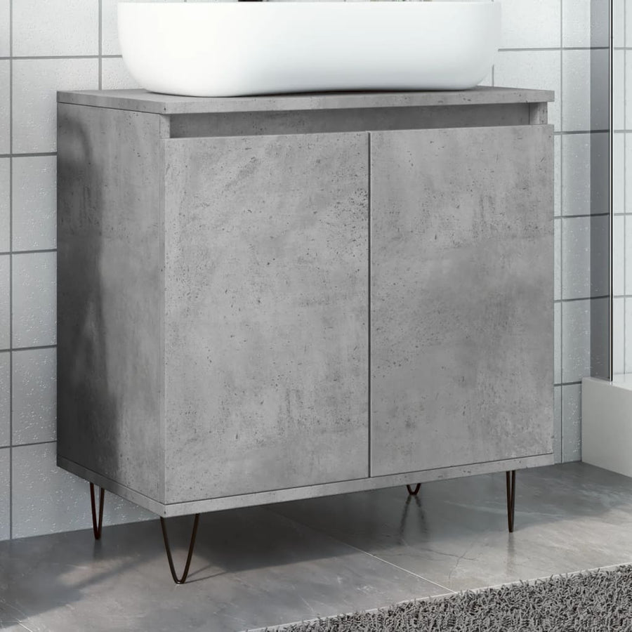 Badkamerkast 58x33x60 cm bewerkt hout betongrijs