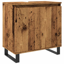 Badkamerkast 58x33x60 cm bewerkt hout oud houtkleurig