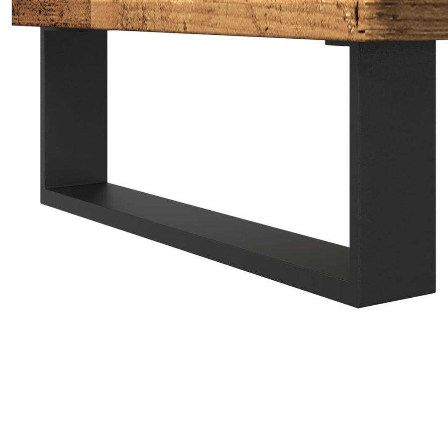 Badkamerkast 58x33x60 cm bewerkt hout oud houtkleurig