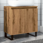 Badkamerkast 58x33x60 cm bewerkt hout eikenkleurig
