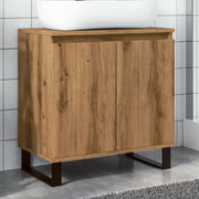 Badkamerkast 58x33x60 cm bewerkt hout eikenkleurig