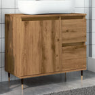 Badkamerkast 65x33x60 cm bewerkt hout eikenkleurig