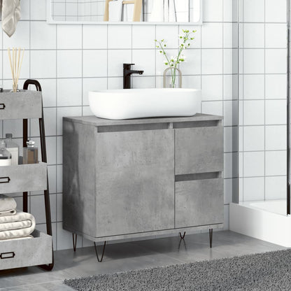 Badkamerkast 65x33x60 cm bewerkt hout betongrijs