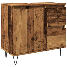 Badkamerkast 65x33x60 cm bewerkt hout oud houtkleurig