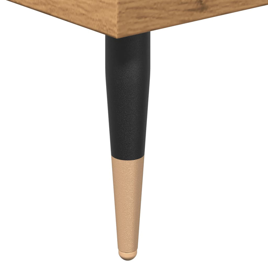 Badkamerkast 80x33x60 cm bewerkt hout artisanaal eikenkleurig