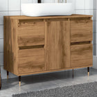 Badkamerkast 80x33x60 cm bewerkt hout eikenkleurig