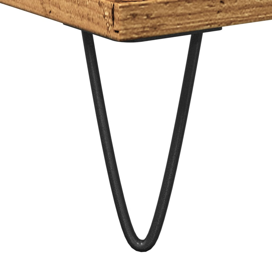Badkamerkast 80x33x60 cm bewerkt hout oud houtkleurig