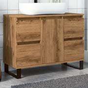 Badkamerkast 80x33x60 cm bewerkt hout eikenkleurig