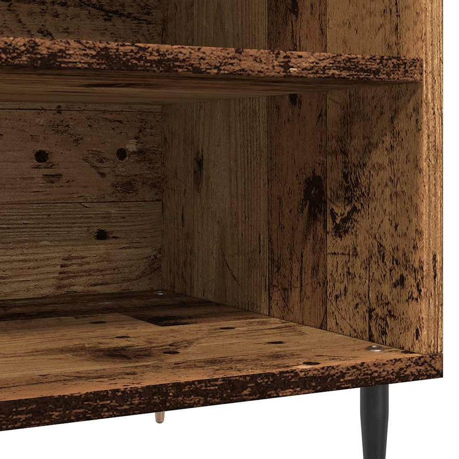 Platenkast 84,5x38x48 cm bewerkt hout oud houtkleurig