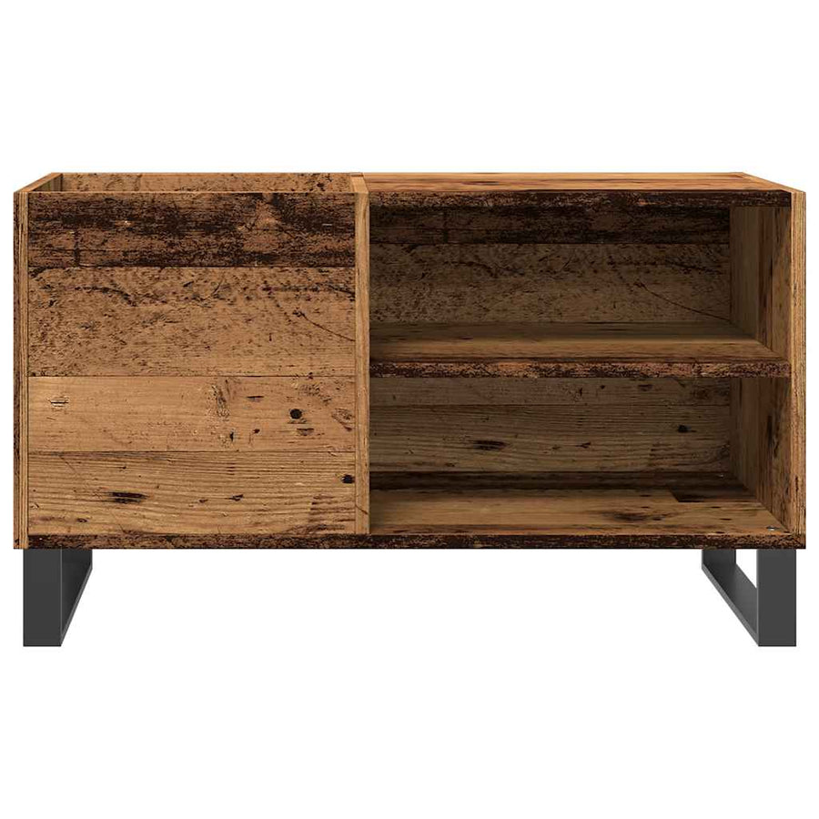 Platenkast 84,5x38x48 cm bewerkt hout oud houtkleurig