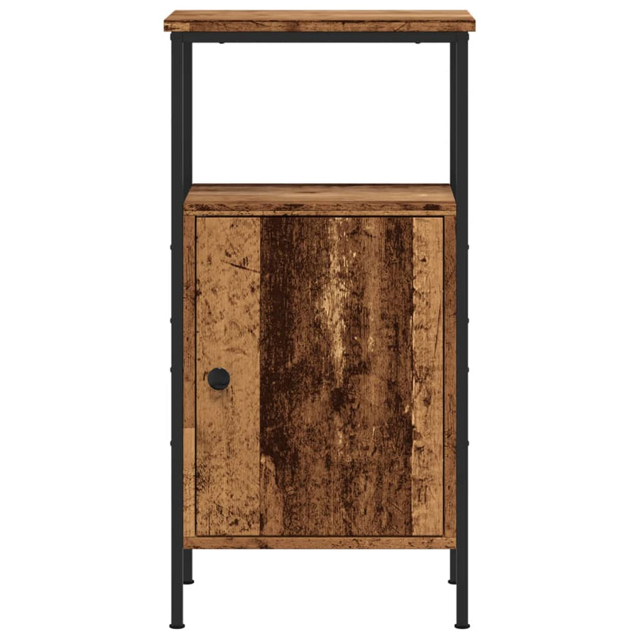 Nachtkastje 41x31x80 cm bewerkt hout oud houtkleurig