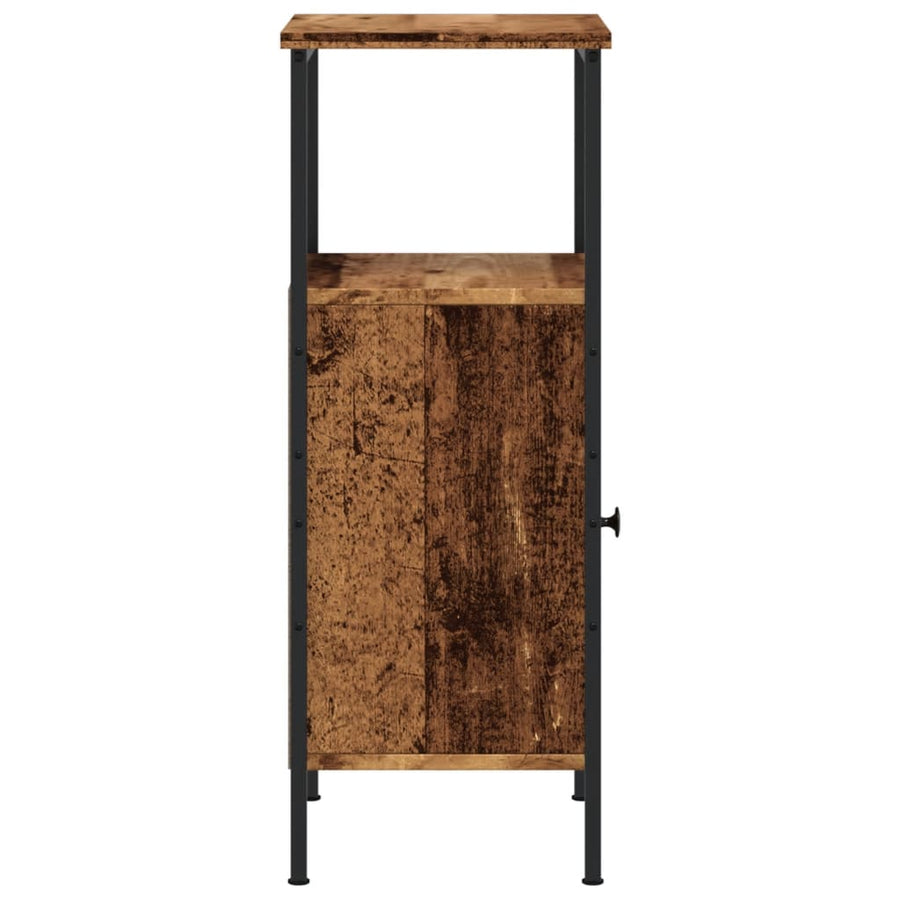 Nachtkastje 41x31x80 cm bewerkt hout oud houtkleurig