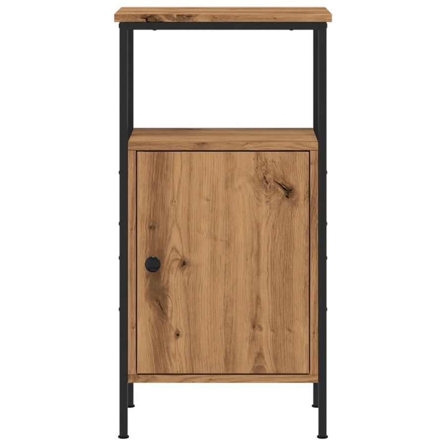 Nachtkastjes 2 st 41x31x80cm bewerkt hout artisanaal eikenkleur