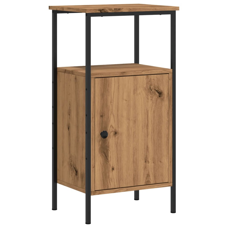 Nachtkastjes 2 st 41x31x80cm bewerkt hout artisanaal eikenkleur