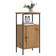 Nachtkastjes 2 st 41x31x80 cm bewerkt hout eikenkleur