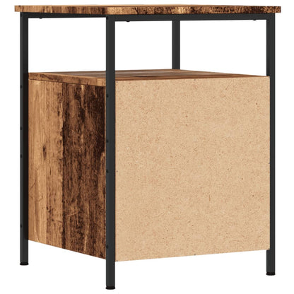 Nachtkastje 44x45x60 cm bewerkt hout oud houtkleurig