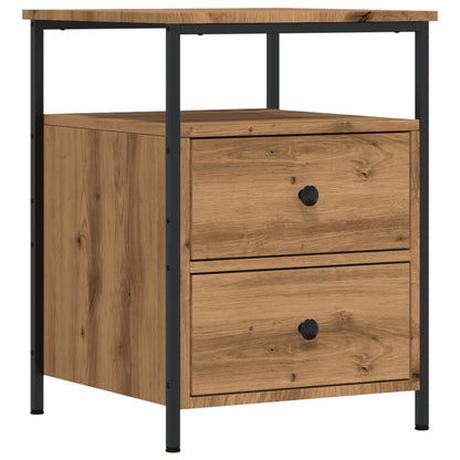 Nachtkastjes 2 st 44x45x60cm bewerkt hout artisanaal eikenkleur