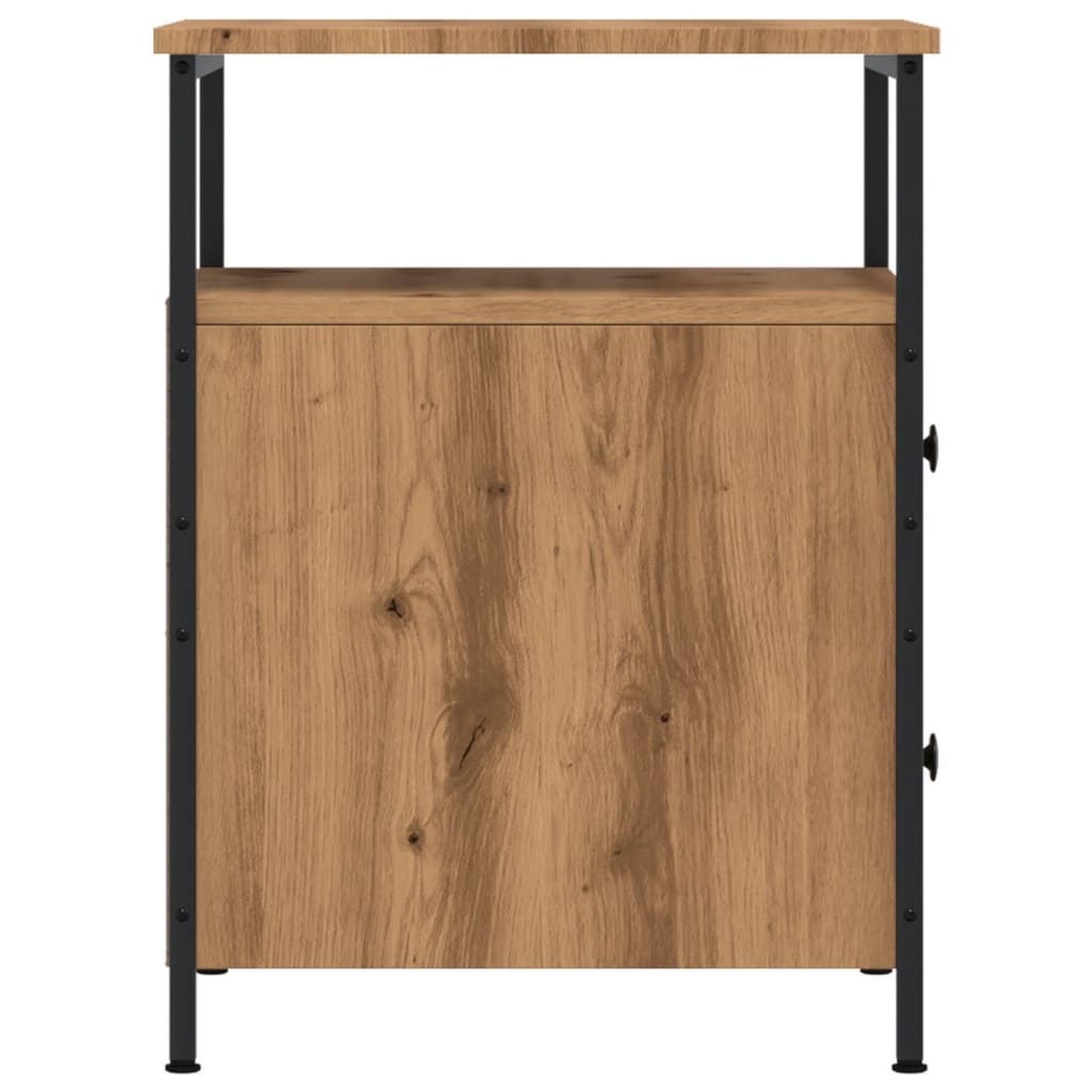 Nachtkastjes 2 st 44x45x60cm bewerkt hout artisanaal eikenkleur