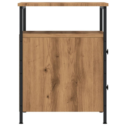 Nachtkastjes 2 st 44x45x60cm bewerkt hout artisanaal eikenkleur