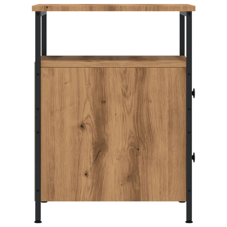 Nachtkastjes 2 st 44x45x60cm bewerkt hout artisanaal eikenkleur