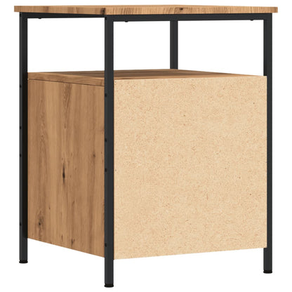 Nachtkastjes 2 st 44x45x60cm bewerkt hout artisanaal eikenkleur