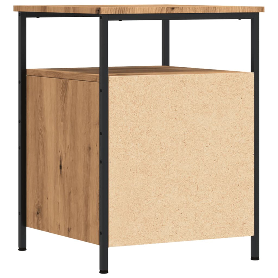 Nachtkastjes 2 st 44x45x60cm bewerkt hout artisanaal eikenkleur