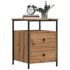 Nachtkastjes 2 st 44x45x60 cm bewerkt hout eikenkleur