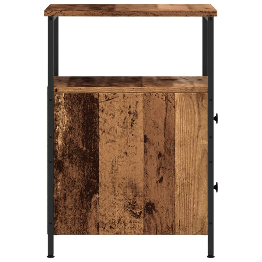 Nachtkastje 34x35,5x50 cm bewerkt hout oud houtkleurig
