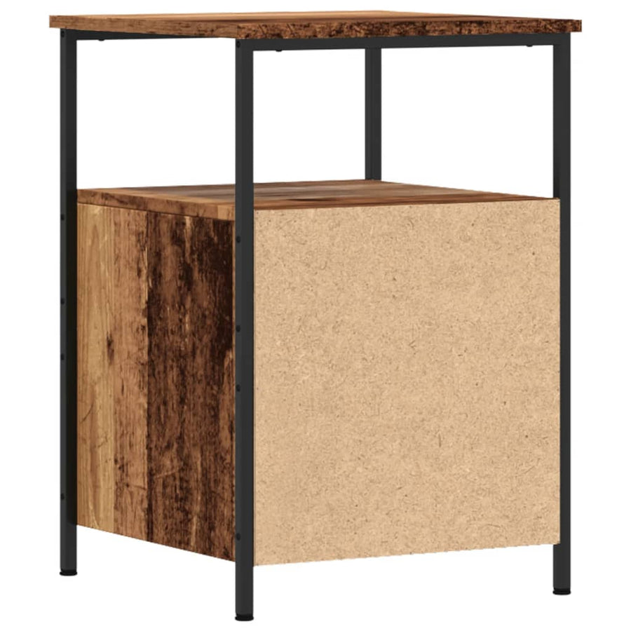 Nachtkastjes 2 st 34x35,5x50 cm bewerkt hout oud houtkleurig