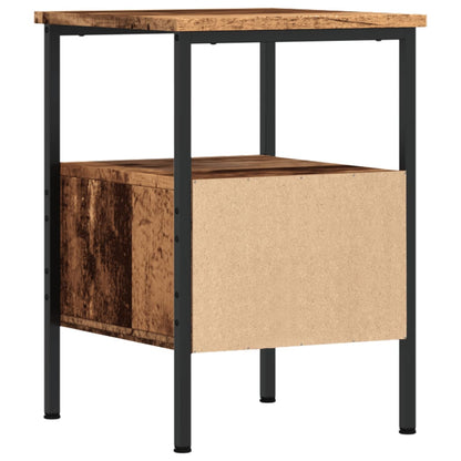 Nachtkastje 34x36x50 cm bewerkt hout oud houtkleurig