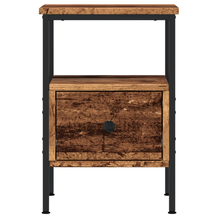 Nachtkastjes 2 st 34x36x50 cm bewerkt hout oud houtkleurig