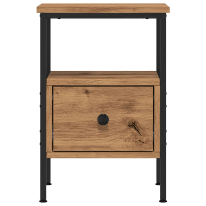 Nachtkastjes 2 st 34x36x50cm bewerkt hout artisanaal eikenkleur