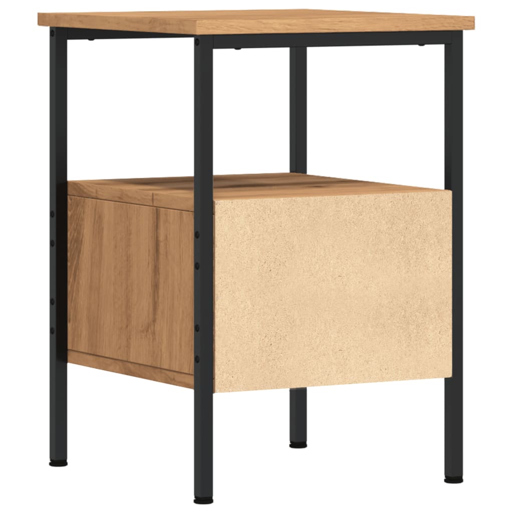 Nachtkastjes 2 st 34x36x50cm bewerkt hout artisanaal eikenkleur