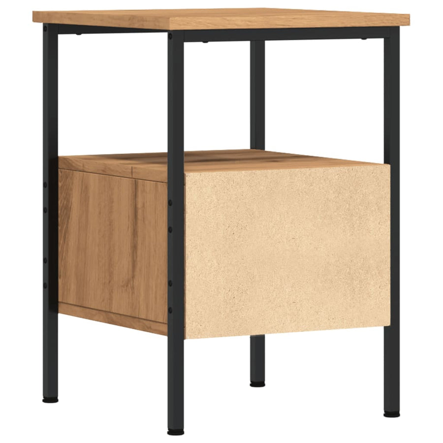 Nachtkastjes 2 st 34x36x50cm bewerkt hout artisanaal eikenkleur