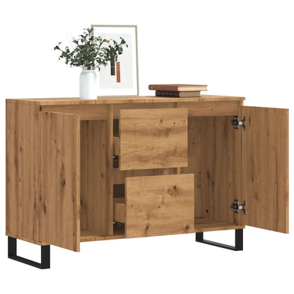 Dressoir 104x35x70 cm bewerkt hout artisanaal eikenkleurig