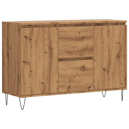 Dressoir 104x35x70 cm bewerkt hout artisanaal eikenkleurig
