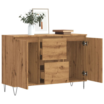 Dressoir 104x35x70 cm bewerkt hout artisanaal eikenkleurig