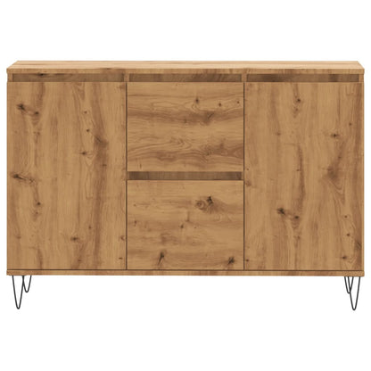 Dressoir 104x35x70 cm bewerkt hout artisanaal eikenkleurig