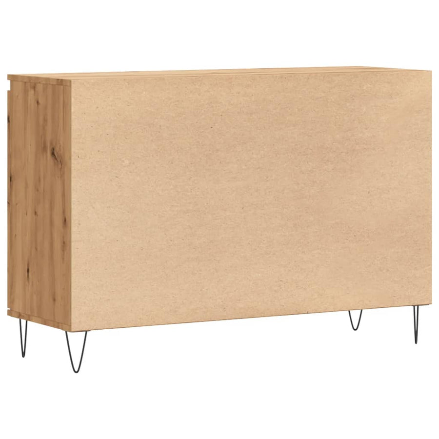 Dressoir 104x35x70 cm bewerkt hout artisanaal eikenkleurig